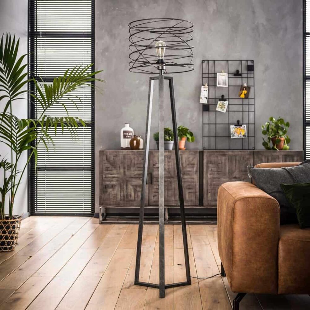 Vloerlamp 1L Tripod Curl
