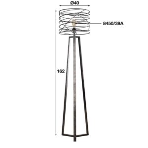 Vloerlamp 1L Tripod Curl