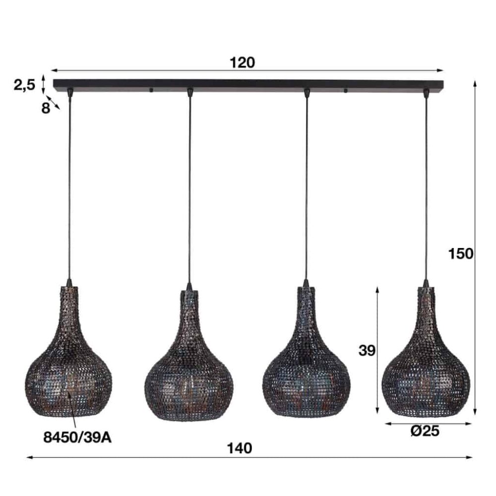 Hanglamp 4L Droplet Mesh