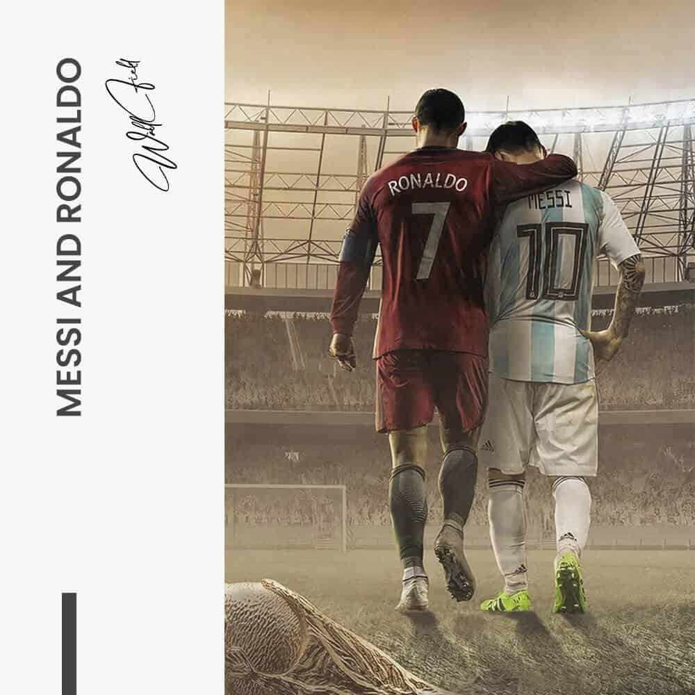 Messi and Ronaldo - Glass