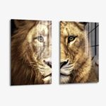 Bundle: Lion & lioness Color (2x) - Glass