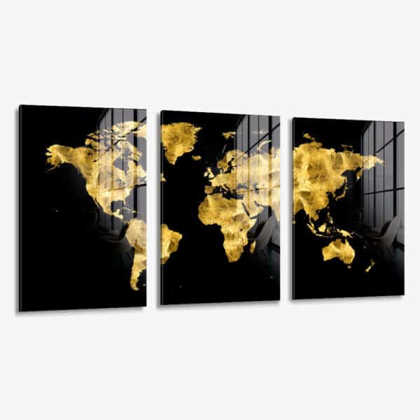 Bundle: "Golden World Map" (3x) – Glas
