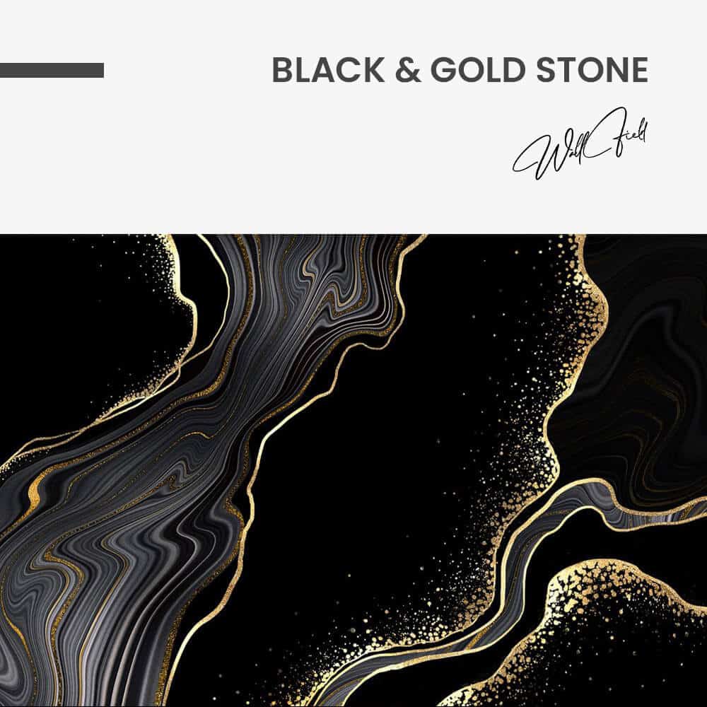 Black & Gold  Stone - Glass