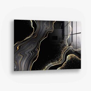 Black & Gold  Stone - Glass