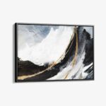 "Black.  White & Gold Abstract"