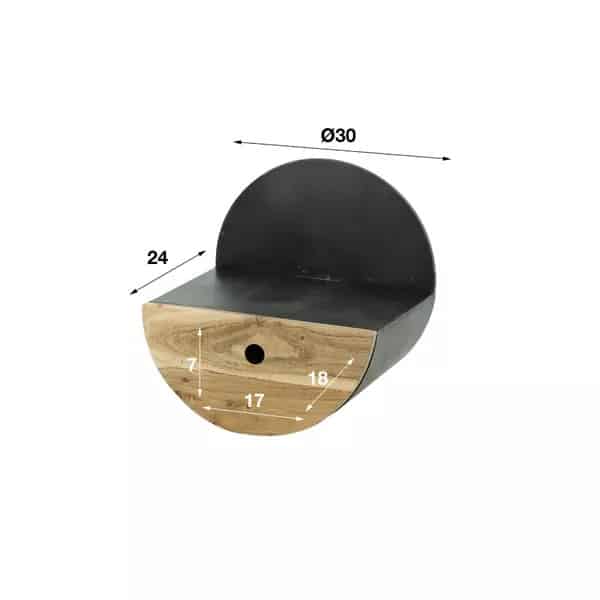 Wandschap Semicircle Ø30