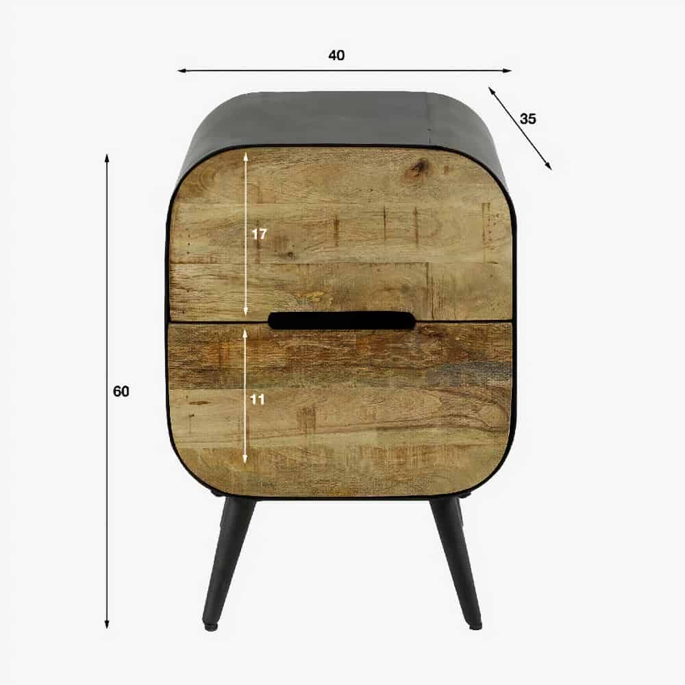Nachtkastje 2L Oval