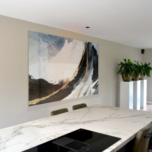 Black, White & Gold Abstract – Glass Black, White & Gold Abstract – Glass