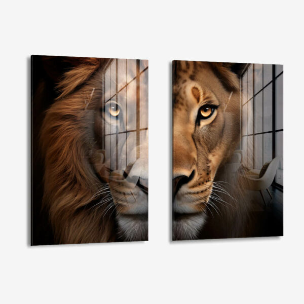 Bündel: "Lion & Lioness Color II" (2x) – Glas