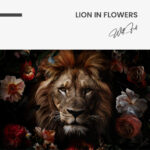 Lion in Flowers – Glas – Bild 5