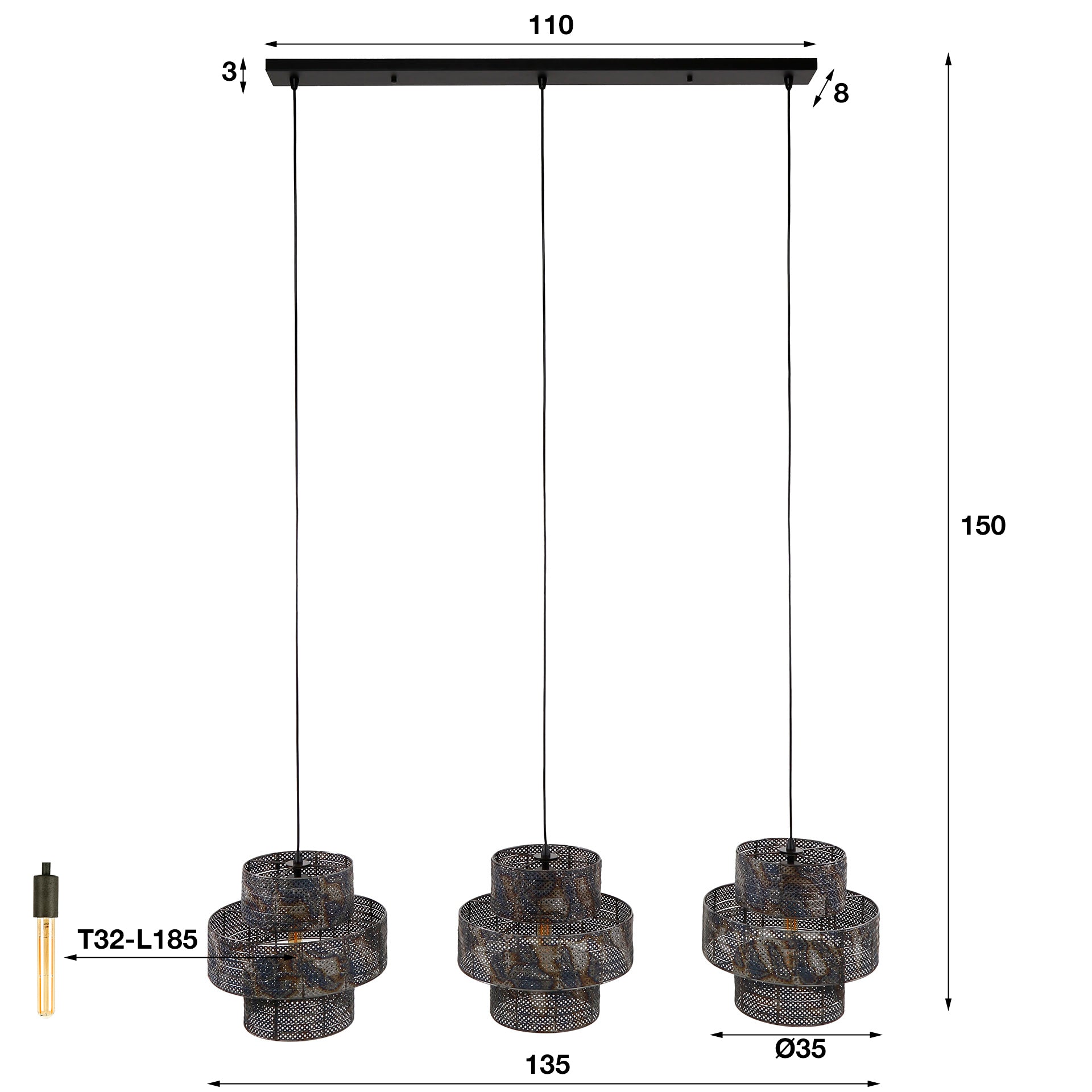 Hanglamp 3L lantern 4