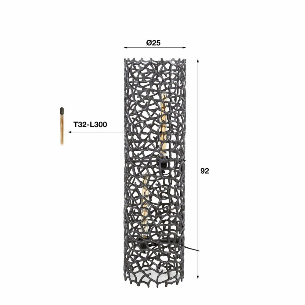Vloerlamp Ø25 weaver cylinder L 4