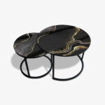Couchtische Schwarz - Black & Gold Stone – Bild 2