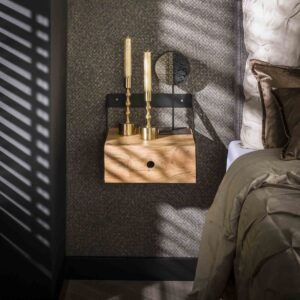 Nachttisch-Set/2 XS-Hängeleisten / Massive Akazie natur