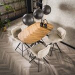 Bartisch 140 aus organischem / recyceltem Teakholzfurnier – Bild 2