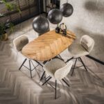 Bartisch 140 aus organischem / recyceltem Teakholzfurnier – Bild 3