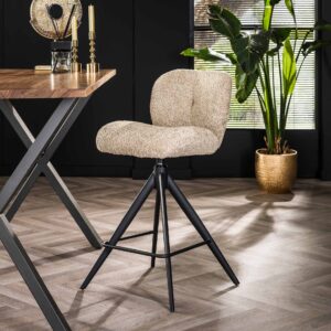 Barhocker Komfort drehbar. VPE2 / Boucle-Sandfarbe