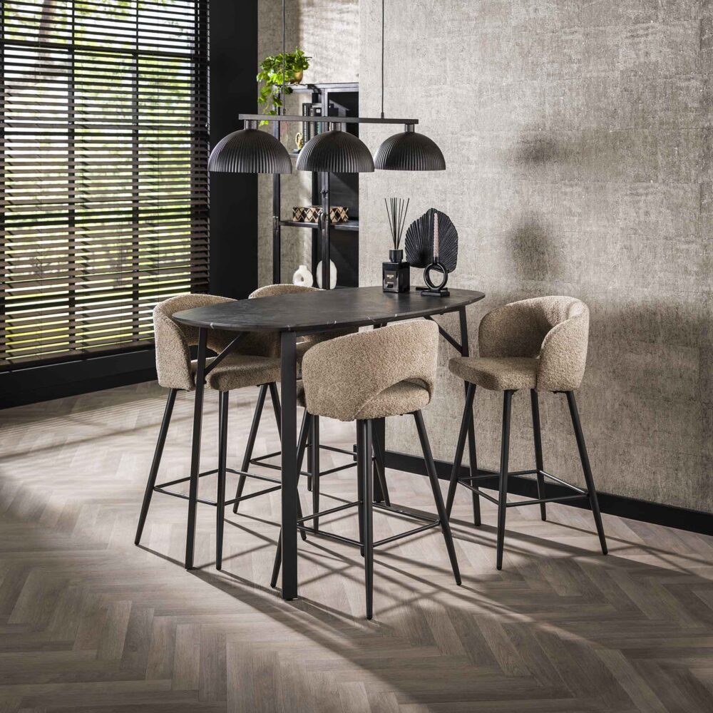 Bartisch dänisch oval / 3D schwarzbraun – Bild 1