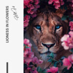 Lioness in Flowers – Glas – Bild 4