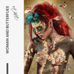 Woman and Butterflies – Glas – Bild 4