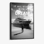 Yacht Dream B&W – Glas – Bild 2