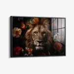 Lion in Flowers – Glas – Bild 2