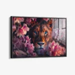 Lion in Flowers II – Glas – Bild 2