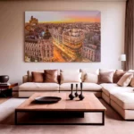 Sunset view of Gran Via in Madrid – Glas – Bild 3