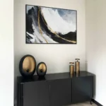 "Black.  White & Gold Abstract" – Bild 3