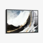 Black,  White & Gold Abstract – Glas – Bild 2