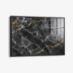 Black,  White & Gold Stone – Glas – Bild 2