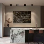 Black,  White & Gold Stone – Glas – Bild 3