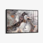 Grey & Gold Abstract Marble – Glas – Bild 2