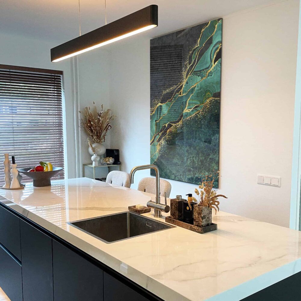Green Marble - Glas 80x120 cm / Ohne Rahmen – Bild 2