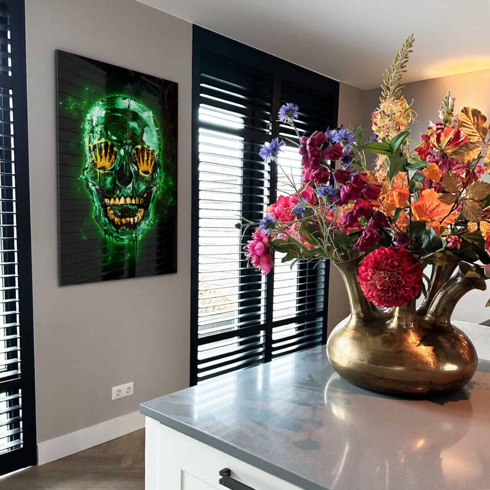 Green Skull (Limited Edition) - Glas 100x150 cm / Ohne Rahmen – Bild 2