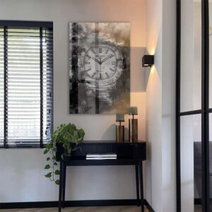 Luxurious Time – Glas 60x90 cm / Mit Rahmen (schwarz)