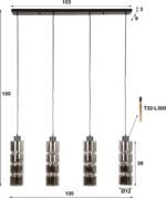 Hängelampe 4L Zylinderglas / Artic schwarz – Bild 4