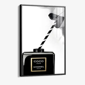 Coco Noir- Glas 40x60 cm / Mit Rahmen (schwarz)