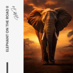 Elephant on the Road II – Glas 80x120 cm / Ohne Rahmen – Bild 3