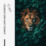 Jungle Lion and Lioness I – Glas 40x60 cm / Ohne Rahmen – Bild 3