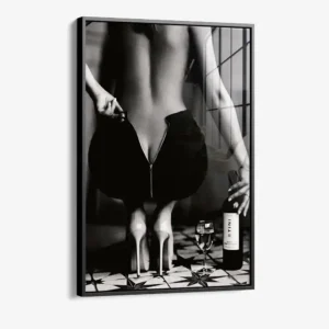 Unzipped – Glas 60x90 cm / Mit Rahmen (schwarz)