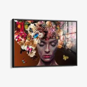 Nature's Muse – Glas 100x150 cm / Mit Rahmen (schwarz)