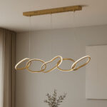 Hängeleuchte Aurora – Design 5 Ringe Gold 120 cm – Bild 3