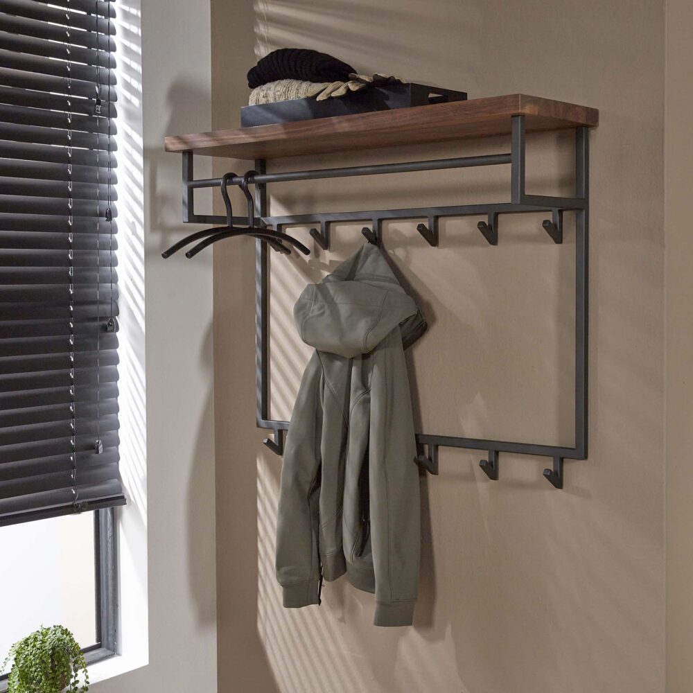 Garderobe Daytona 12 Haken Hutablage / Solid Saja natur – Bild 1