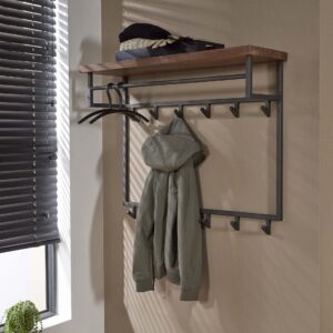Garderobe Daytona 12 Haken Hutablage / Solid Saja natur