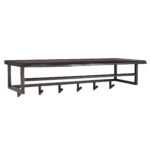 Garderobe Yucon 6 Haken Hutablage / Massive Akazie schwarz – Bild 4