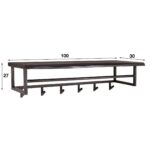 Garderobe Yucon 6 Haken Hutablage / Massive Akazie schwarz – Bild 5