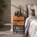 Nachttisch 2L flach / Massive Akazie natur – Bild 2