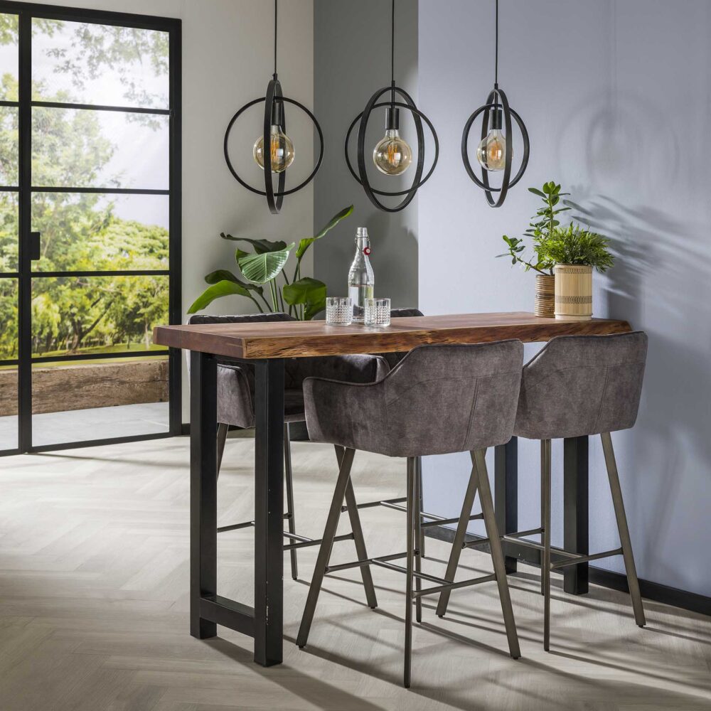 Bartisch Baumstamm 150, Plattenstärke 60 mm / Massive Akazie natur – Bild 1