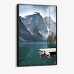 Mountain Lake - Glas 40x60 cm / Mit Rahmen (schwarz)